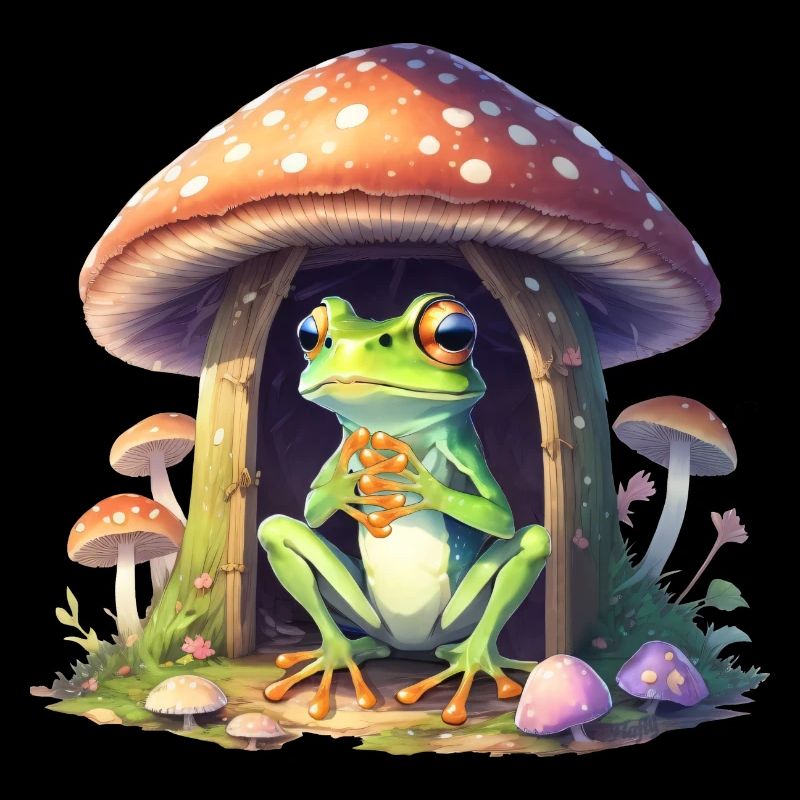 Frosch im Pilz