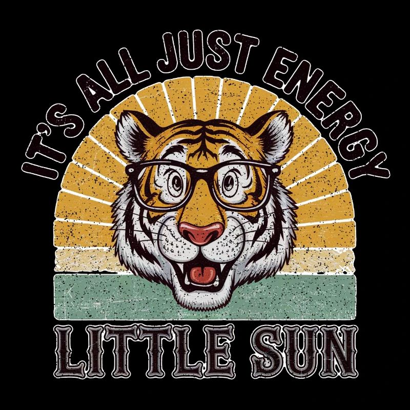 tigre avec lunette soleil et couché de soleil