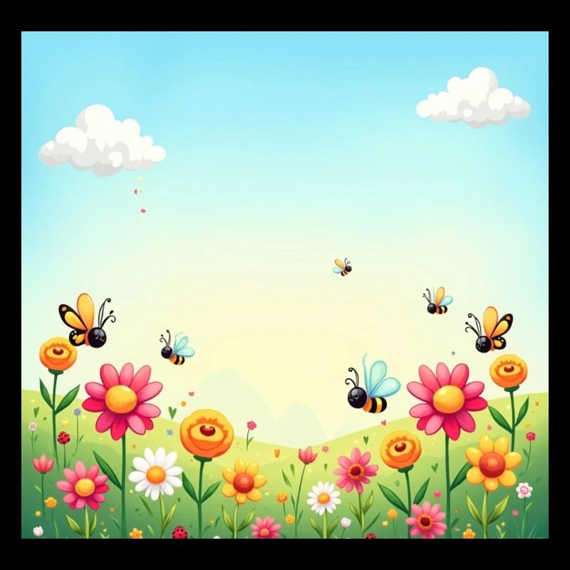 Défilé d’insectes colorés au printemps – Mer de fleurs Soleil