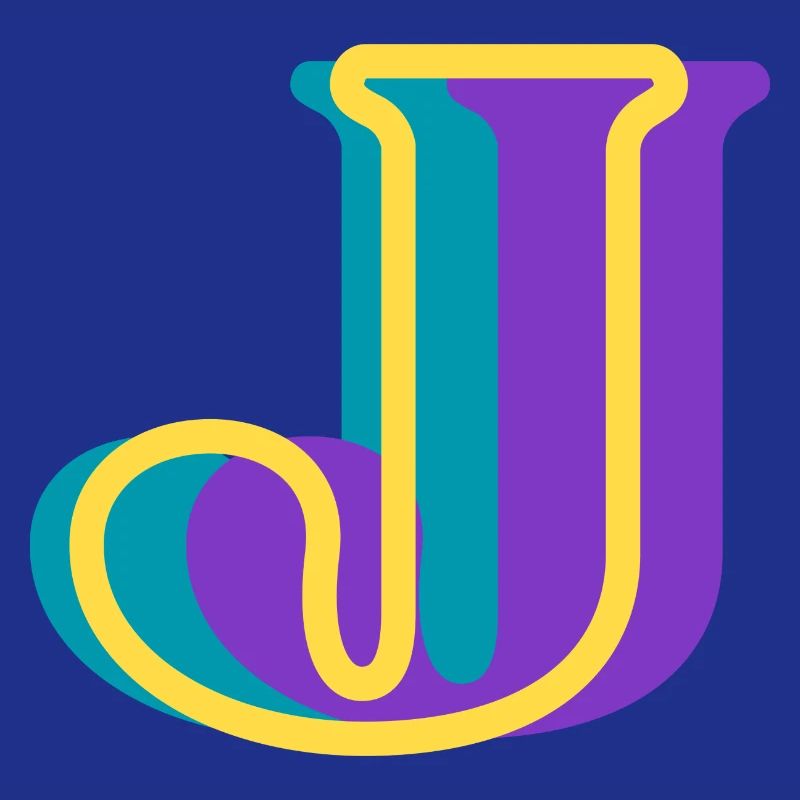 Multicolored letter j