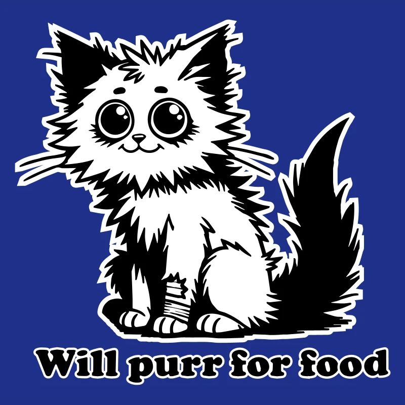 Chat sans abri - Will ronronnera pour la conception de nourriture