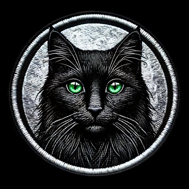 Mystical black cat motif – elegant graphics