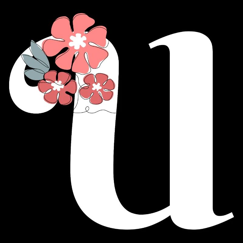 Letter u Minimalist Flowers