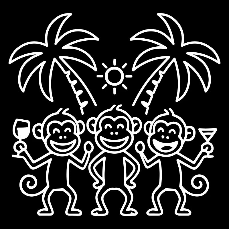 Singes de fête Palmiers de vacances