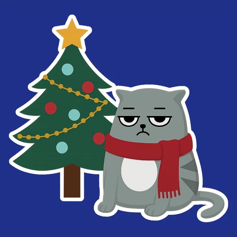 Cat Grumpy Christmas