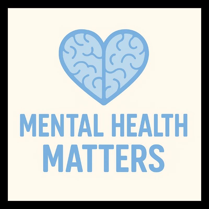 Mental Health Matters Heart Blue