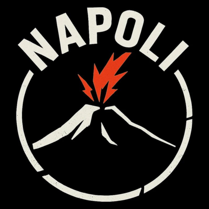 Napoli - Naples lettering with Vesuvius