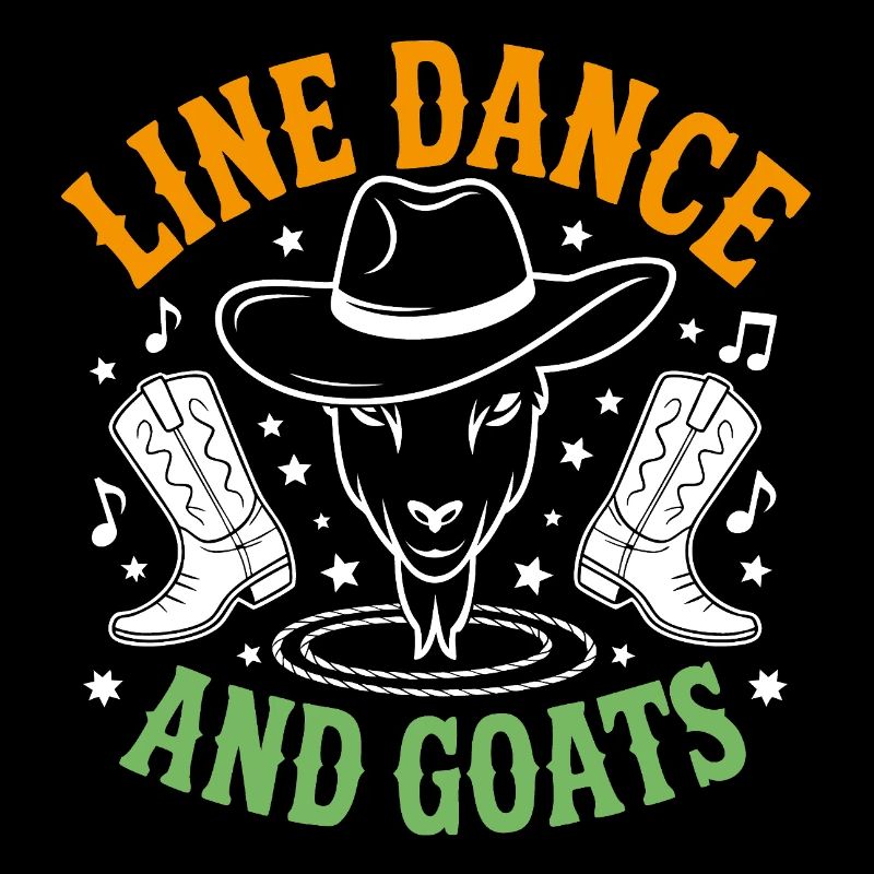 Ziegen und Line Dance lustige Ziege mit Stetson