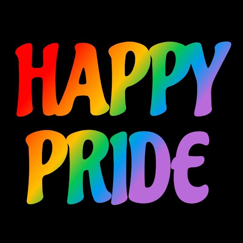 Happy Pride rainbow text