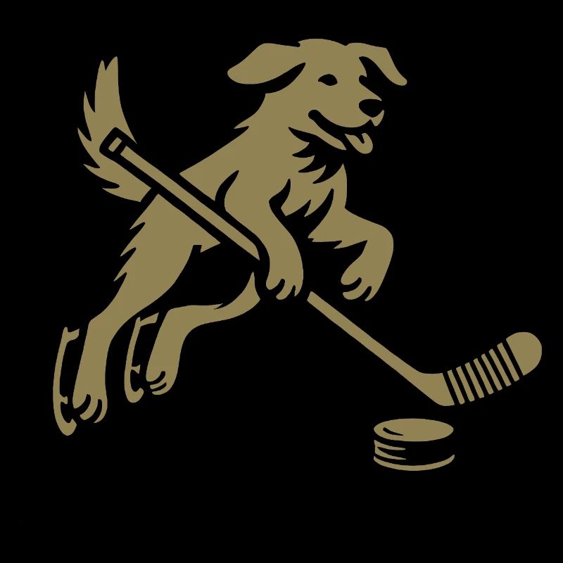 Hunde Labrador Eishockeyspieler Silhouette