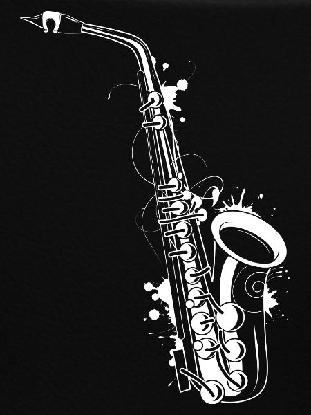 white saxophone graffiti