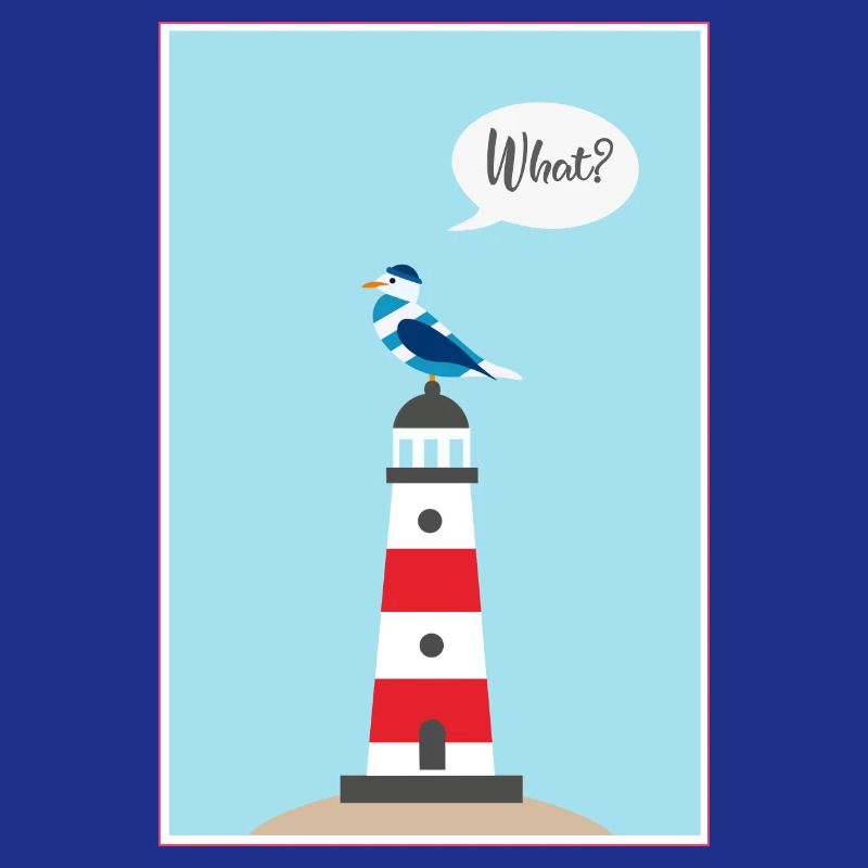 Leuchtturm - Möwe - Comic - Geschenk