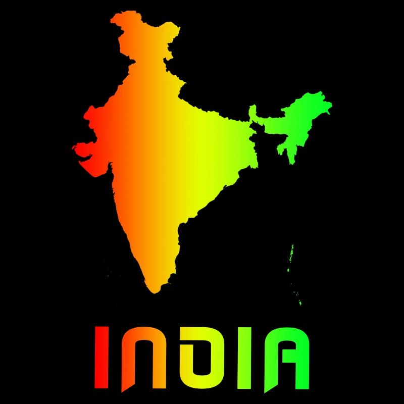India maps Rainbow Design/ Gift