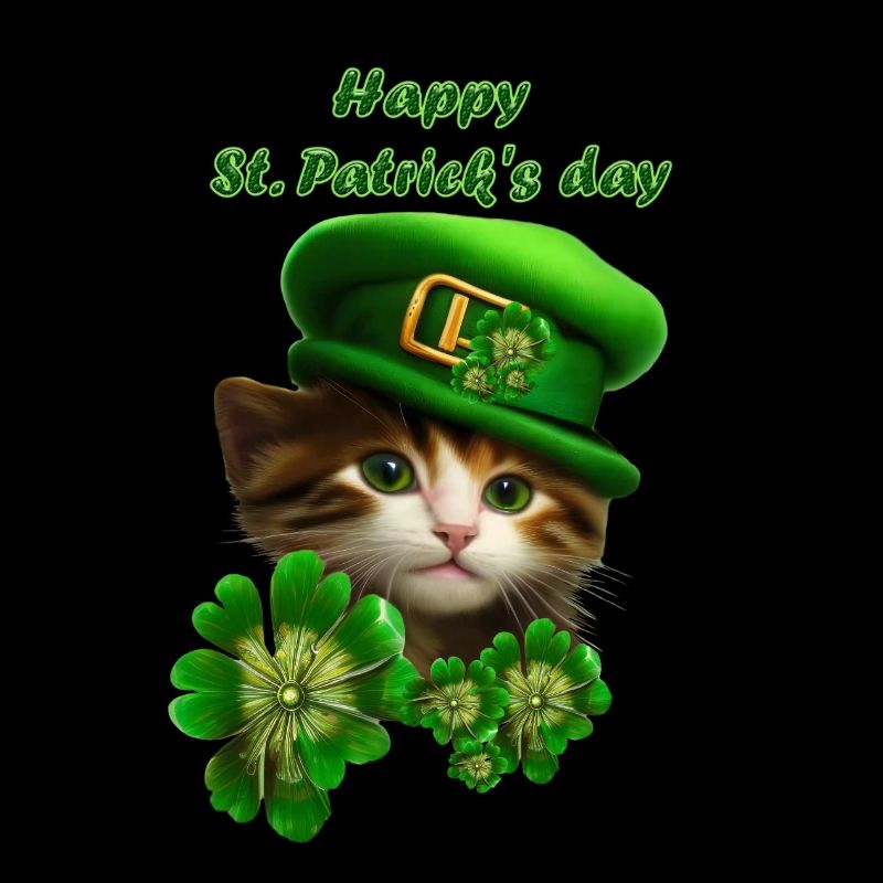 Un chaton mignon célèbre la Saint-Patrick