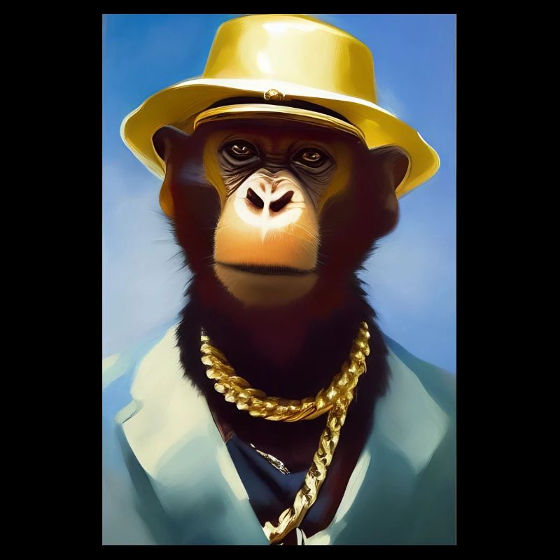 Singe cool avec chaîne en or