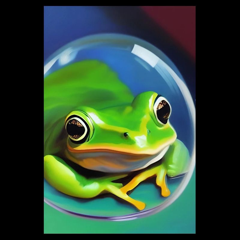 Grenouille dans une bulle