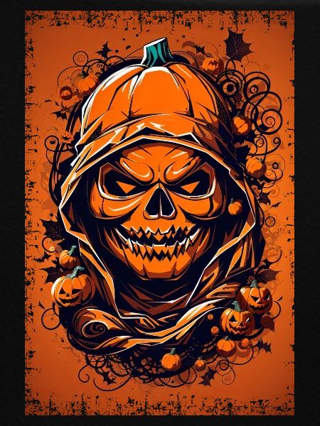 Halloween Sensenmann & Kürbis - Dunkle