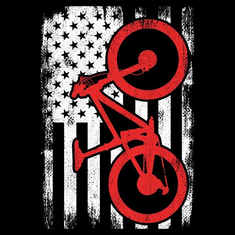 Patriotischer US Mountainbiker