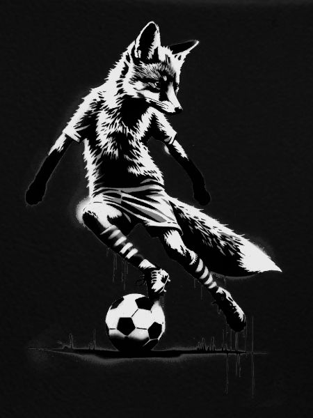 Fox playing soccer