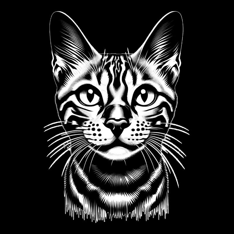 Normal Cat Striped on the Litter Box