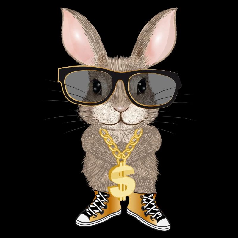 niedlicher Hase als Hip Hopper mit cooler Brille