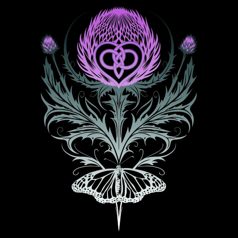 Distel mit Schmetterling Mutterknoten