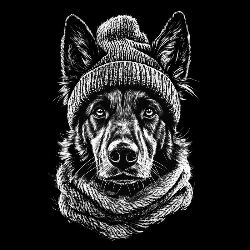 German Shepherd Bobble Hat Dogs Dog