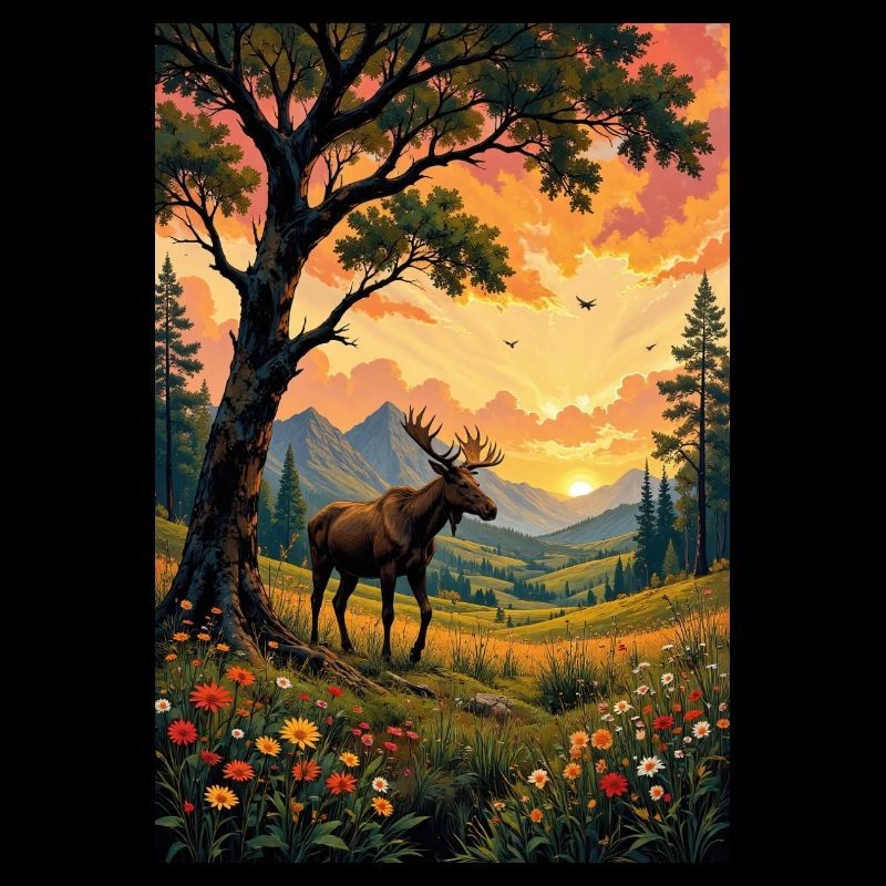 Image : Paysage avec orignal.