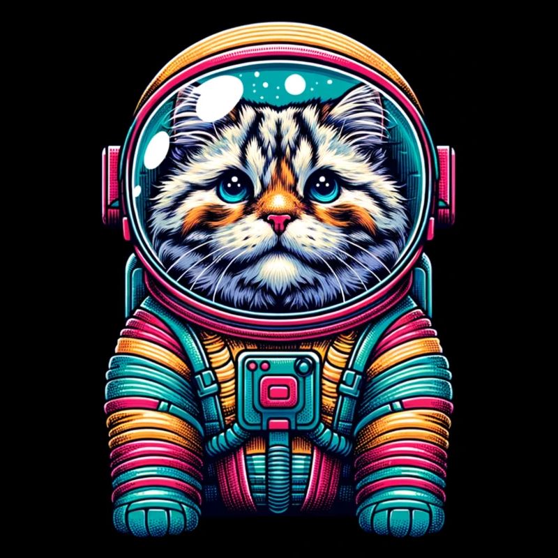Kleine süße Katze als Astronaut Raumfahrer