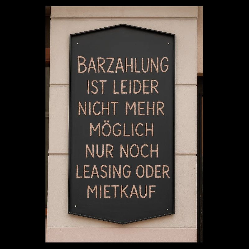 Barzahlung nicht möglich