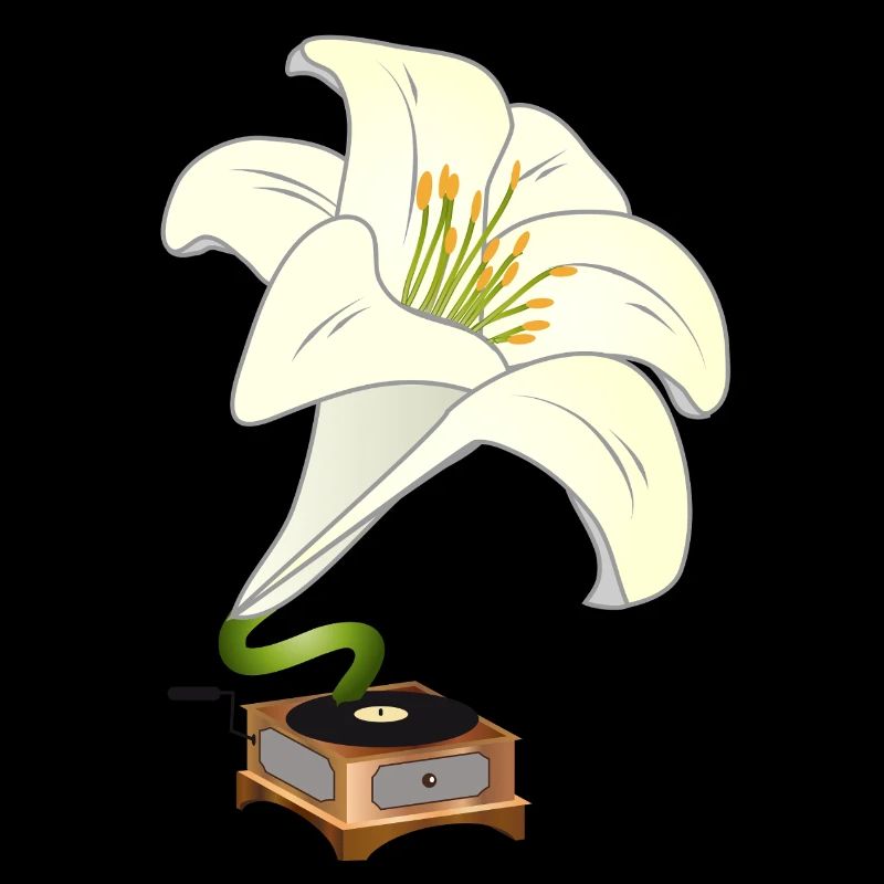 Le lys comme gramophone – Design floral nostalgique