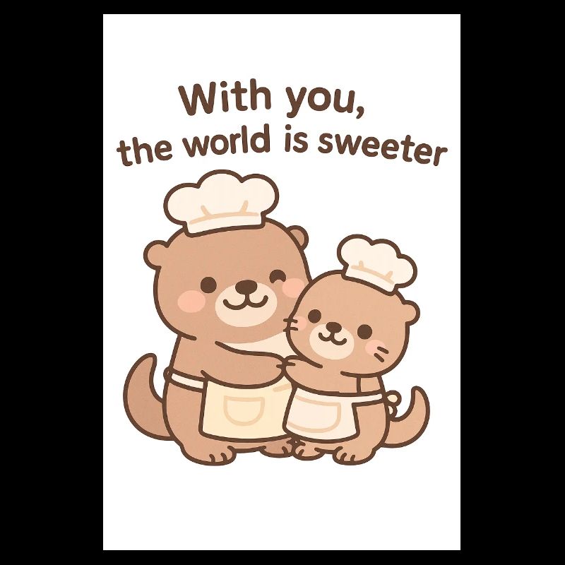 Avec vous, le monde est plus doux - Loutre Kawaii mignonne