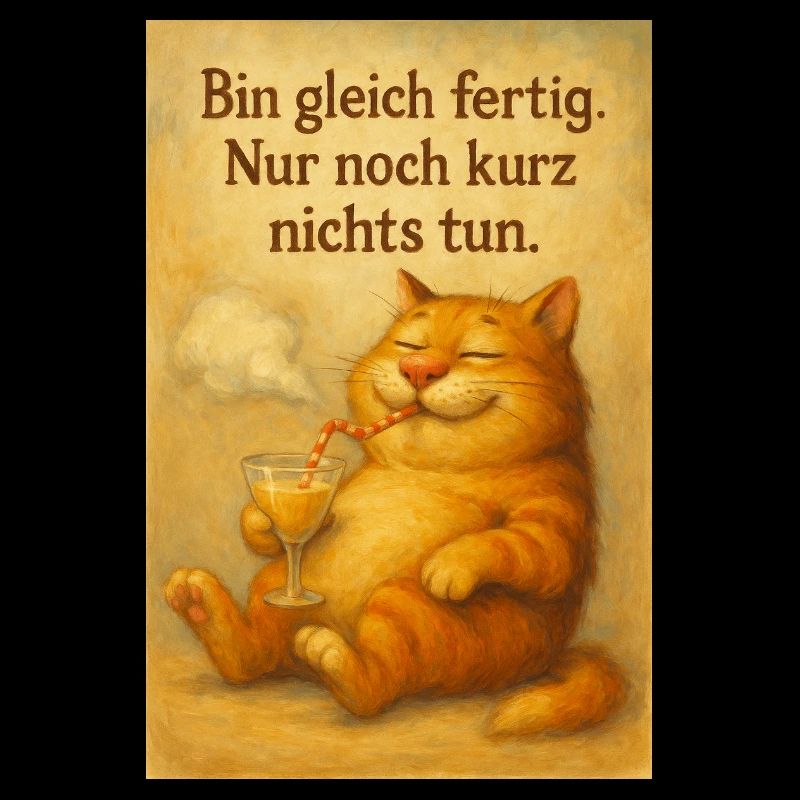 Katze mit Cocktail