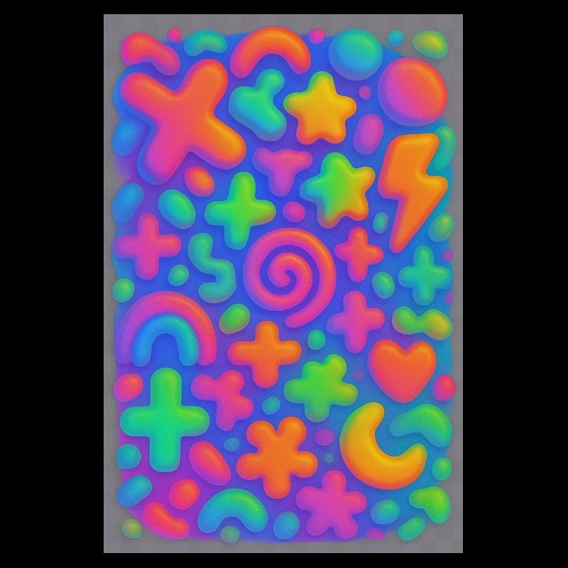 Neon Overload – Überlappende 3D Pop-Art Explosion