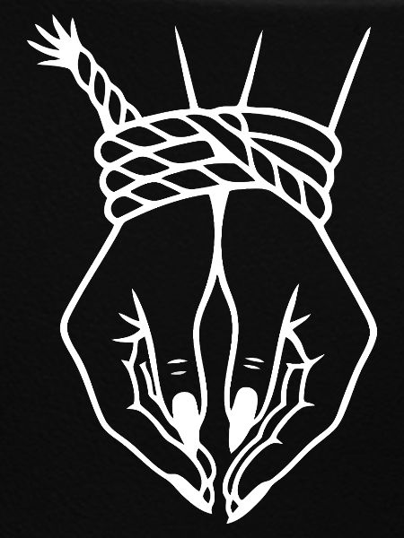 Komplizierte Hand & Seilknoten Illustration