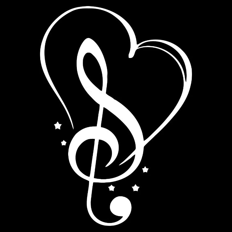 Coeur musical avec conception de clé de sol