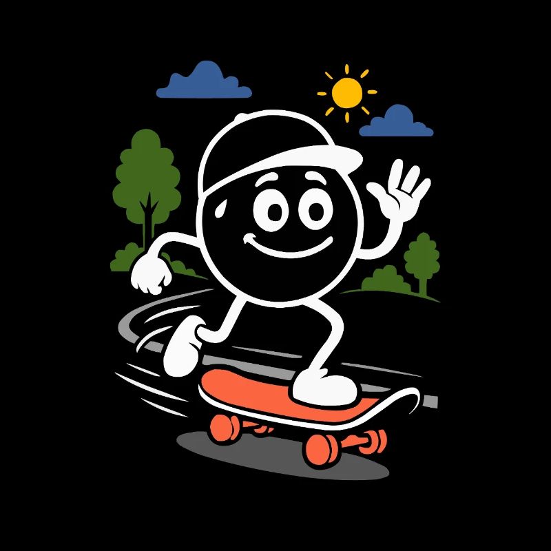 Ribbo sur le skateboard