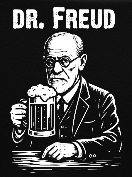 Dr. Freud mit Bierillustration