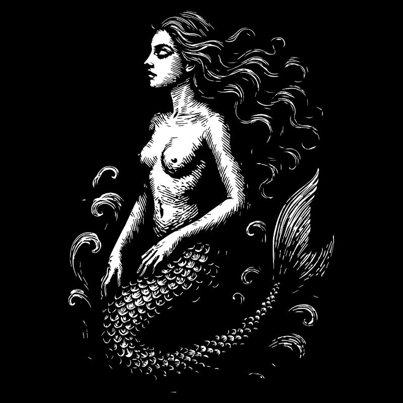 Silhouette de sirène mystique