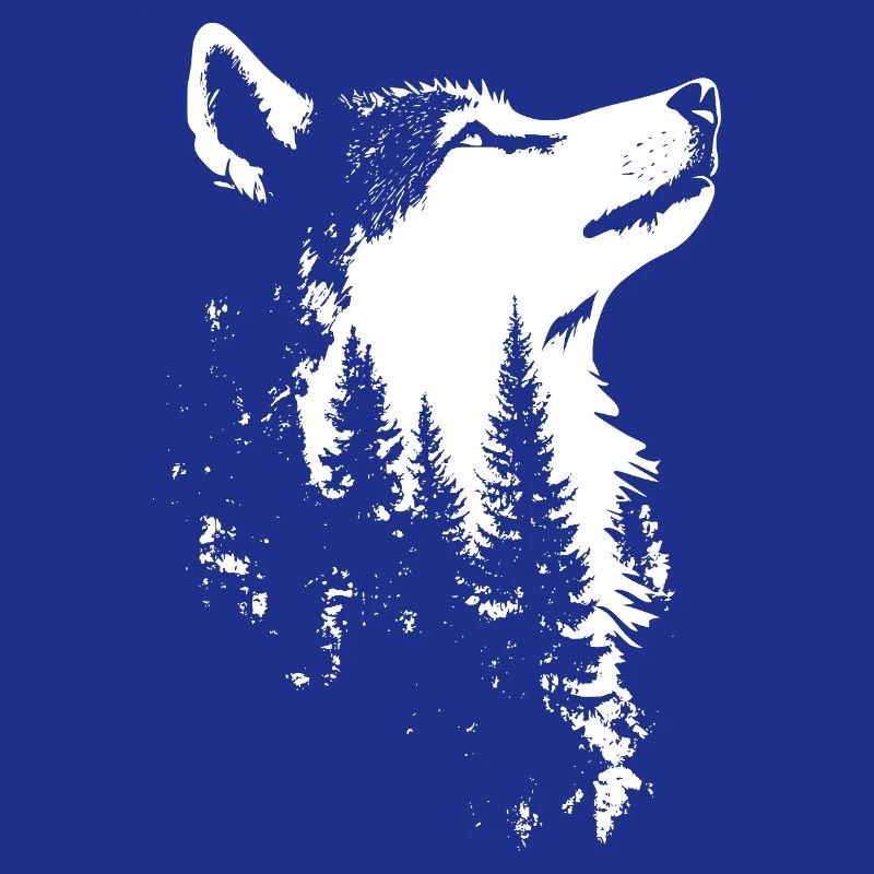 Nordic Wolf Forest Silhouette