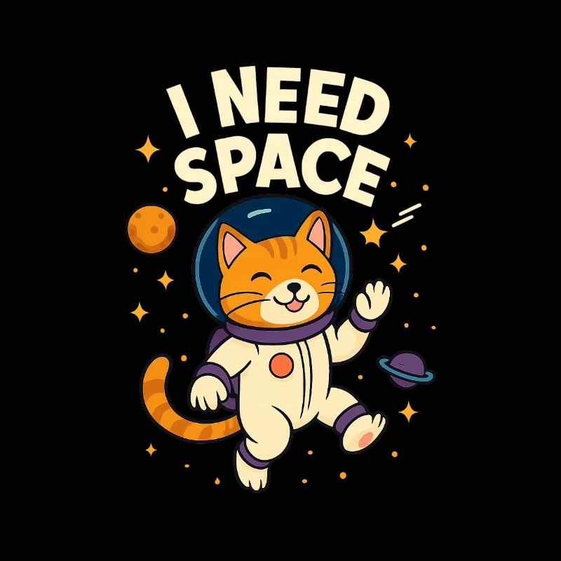 Cute Space Astronaut Cat