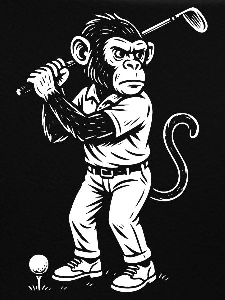 Chimp playing golf gift