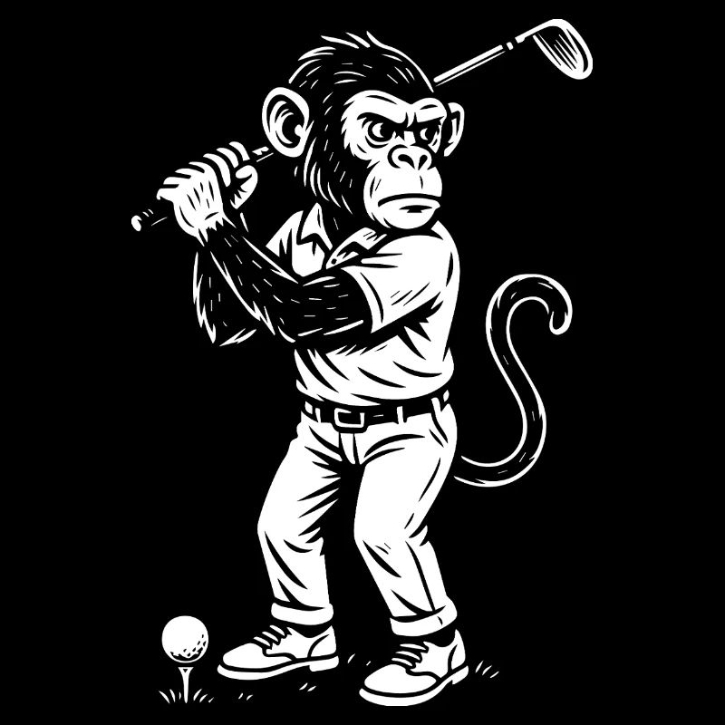 Schimpanse spielt Golf Geschenk