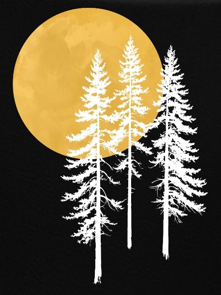 Sunlit Pines Silhouette