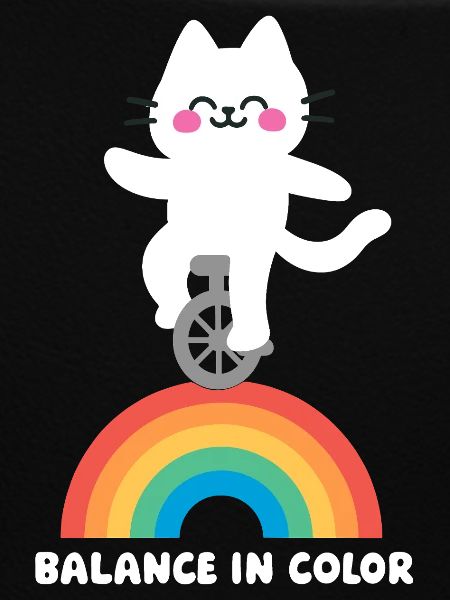 Cat Balances Rainbow