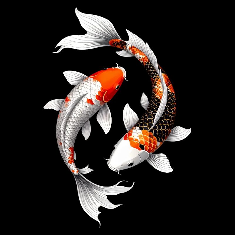 Glowing Spiral Koi Carp