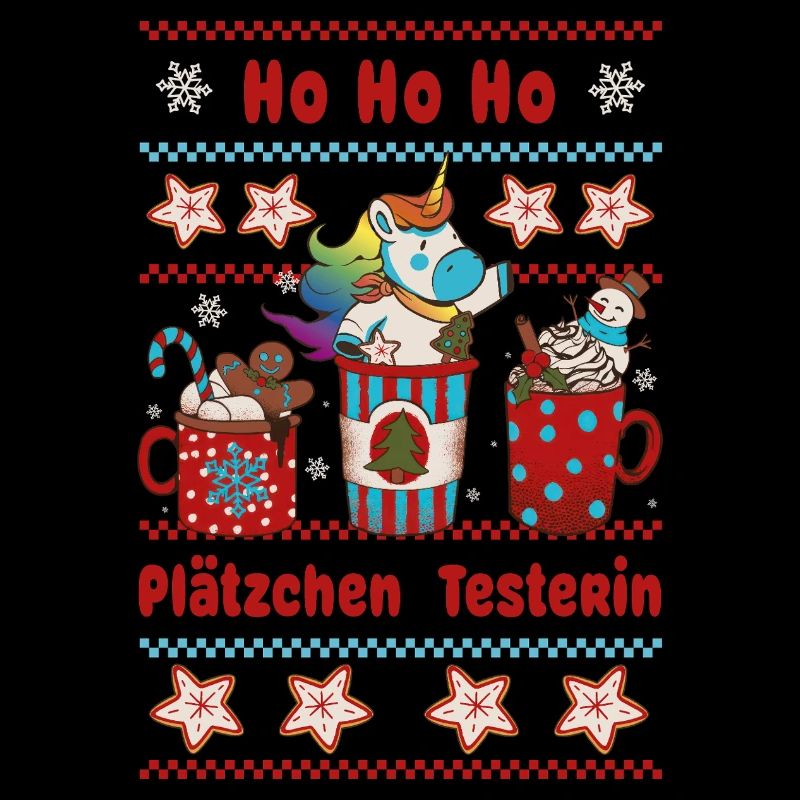 Weihnachten HO HO HO PLÄTZCHEN TESTER mit Einhorn