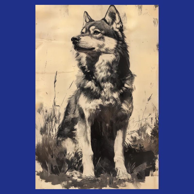 Illustration eines Wolfes