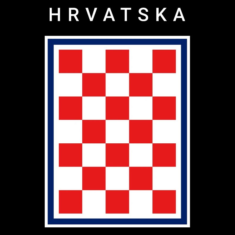 Hrvatska Checker Blue Border