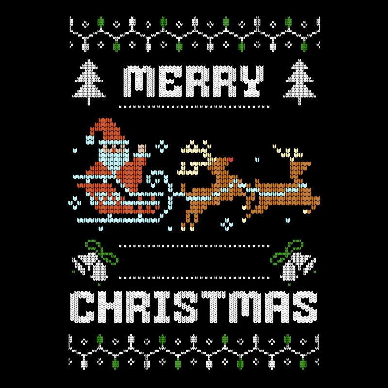 Joyeux Noël Père Noël Moche de Noël Pixel Style